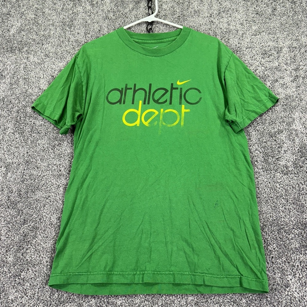 Nike Shirt Mens Medium Green Athletic Dept Graphic Tee Loose Fit Sports Casual